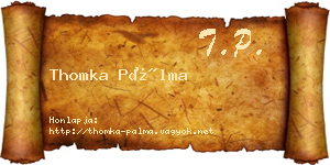 Thomka Pálma névjegykártya